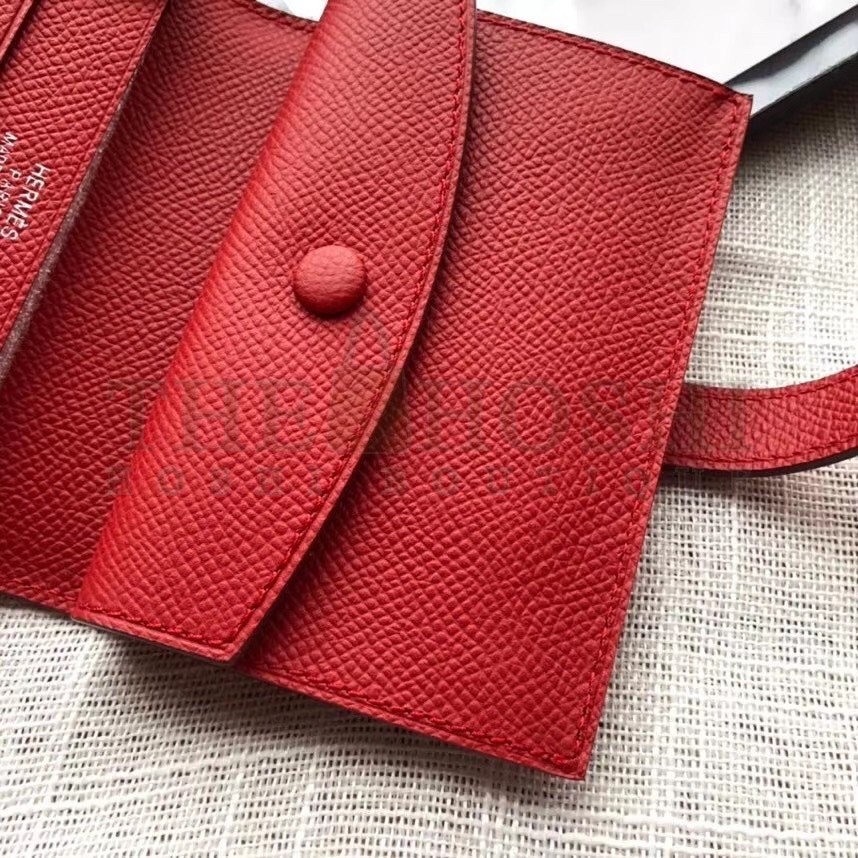 H**me5 Bearn Mini Wallet In Red Epsom Leather Master Quality