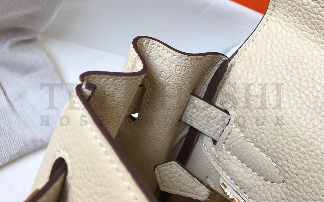 H**me5 Kelly 25cm Retourne Bag in Craie Clemence Leather GHW Master Quality