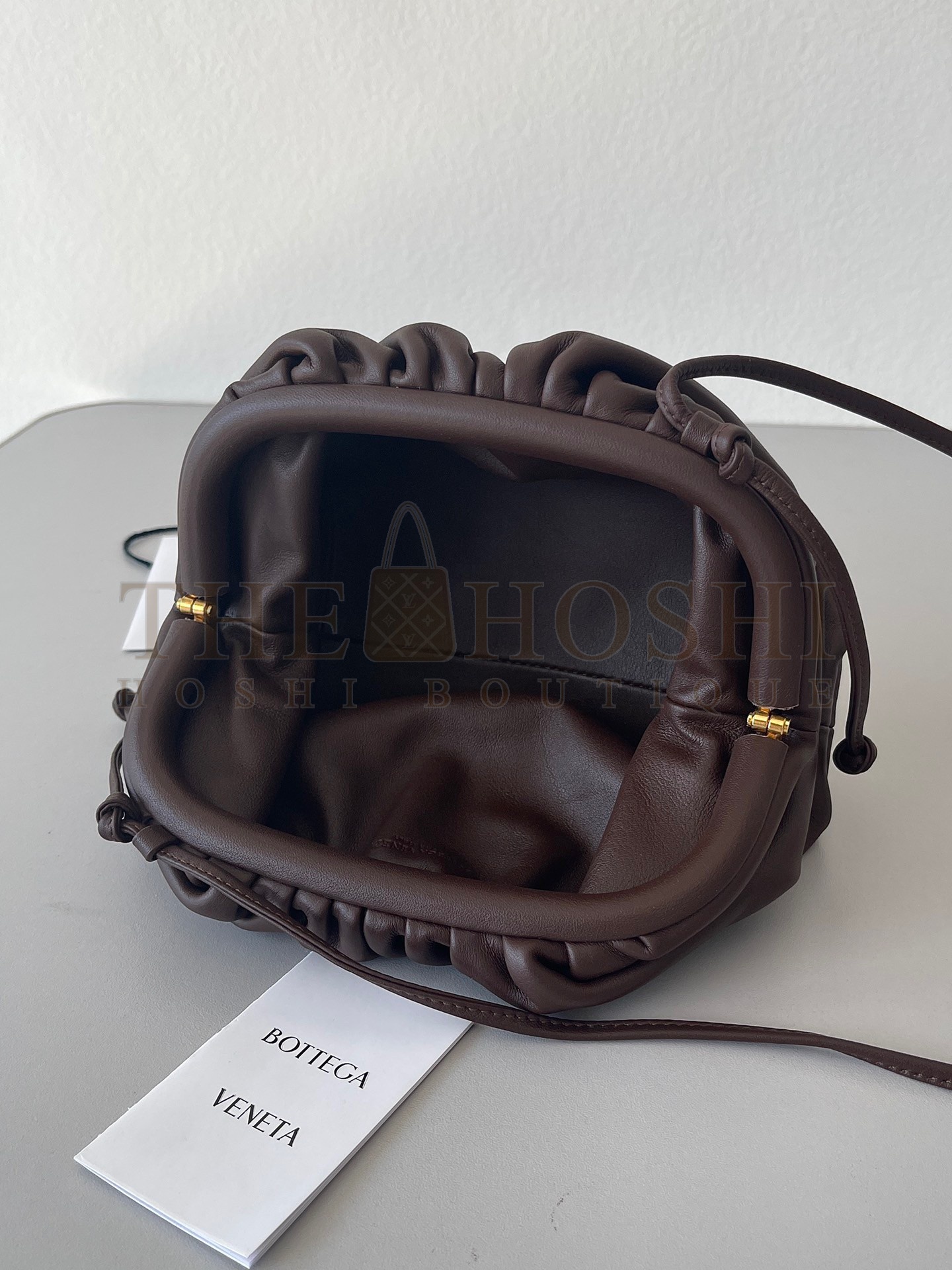 B0tt*ga Ven*ta Mini Pouch with Strap in Grape Calfskin Master Quality