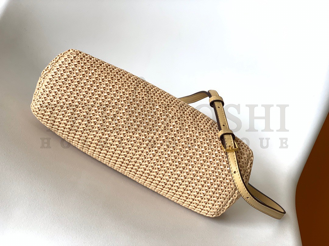 F**di First Small Bag In Beige Raffia Macrame Master Quality