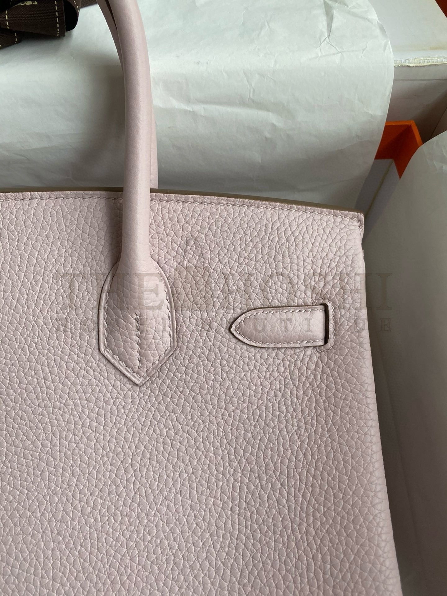 H**me5 Birkin 30 Retourne Handmade Bag in Mauve Pale Clemence Leather Master Quality