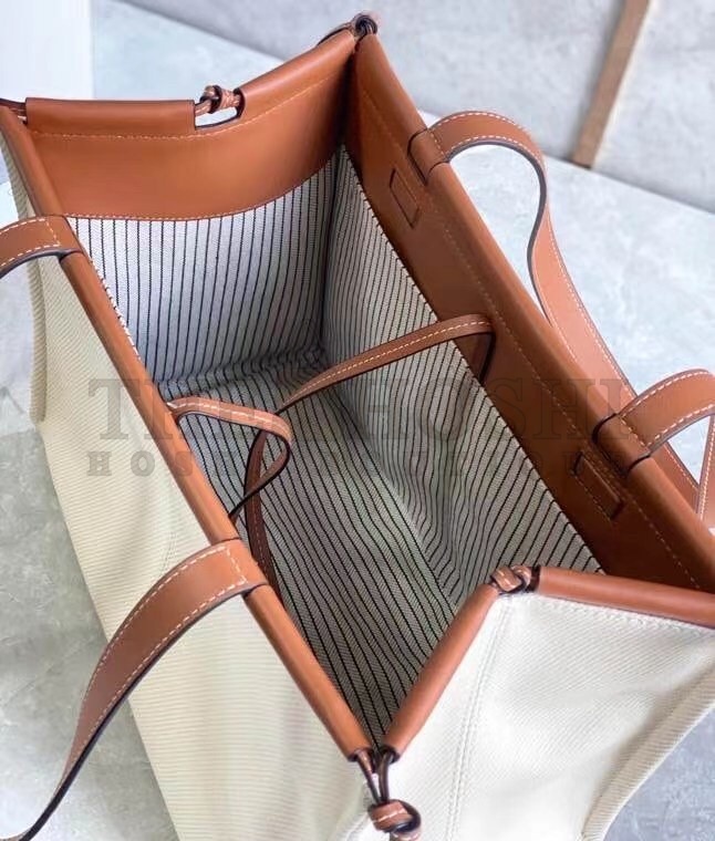 L0ew* Medium Cushion Tote In Canvas and Calfskin Master Quality