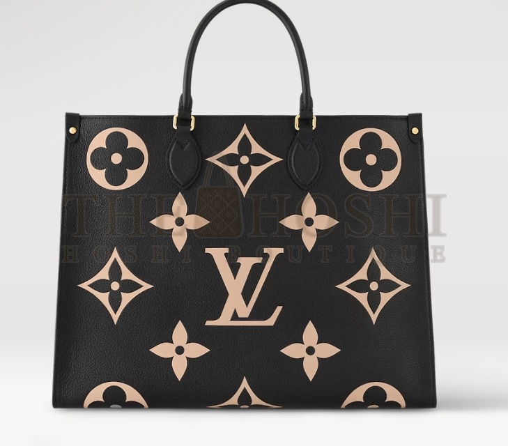 L0vis Vvtt0n LV Women Onthego Tote Black Embossed Grained Cowhide Leather PM M45659 (25 x 19 x 11.5 cm) GM M45945 (41 x 34 x 19 cm) Master Quality