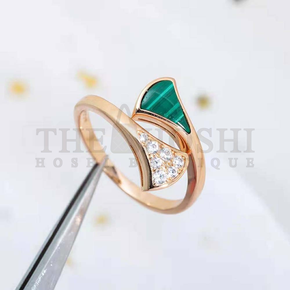 Bv1g*ai Women Divas Dream 18 KT Rose Gold Ring Master Quality