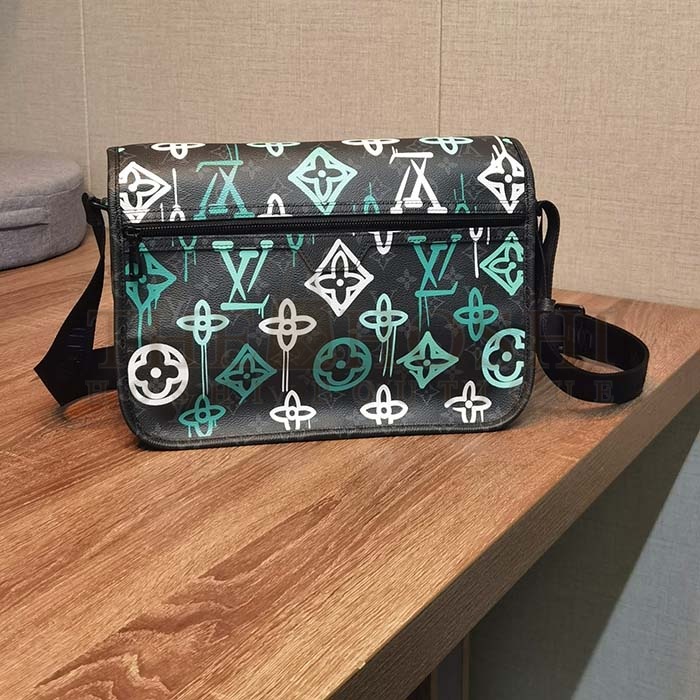 L0vis Vvtt0n LV Women Archy Messenger MM Bag Graffiti Green Monogram Coated Canvas Master Quality