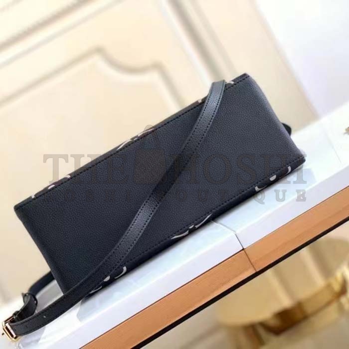 L0vis Vvtt0n LV Women Petit Palais Handbag Noir Beige Embossed Grained Cowhide Master Quality