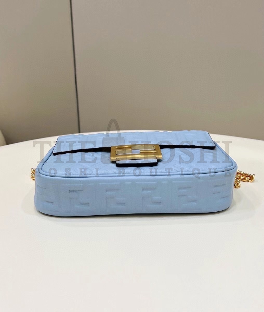 F**di Baguette Chain Midi Bag In Blue Nappa Leather Master Quality