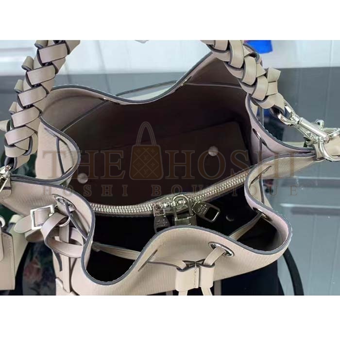 L0vis Vvtt0n LV Women Muria Bucket Bag Gray Mahina Perforated Calfskin Leather Master Quality