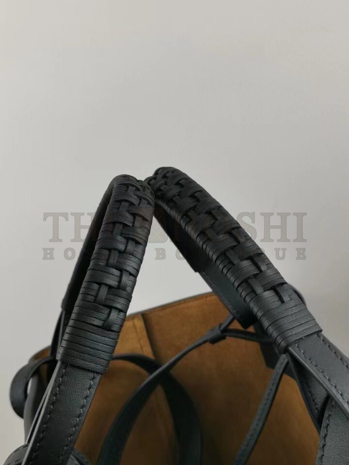 L0ew* Anagram Small Tote In Black Grained Calfskin Master Quality