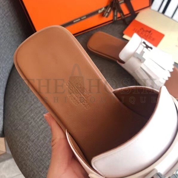 H**me5 Auteuil Sandals In White Calfskin Master Quality