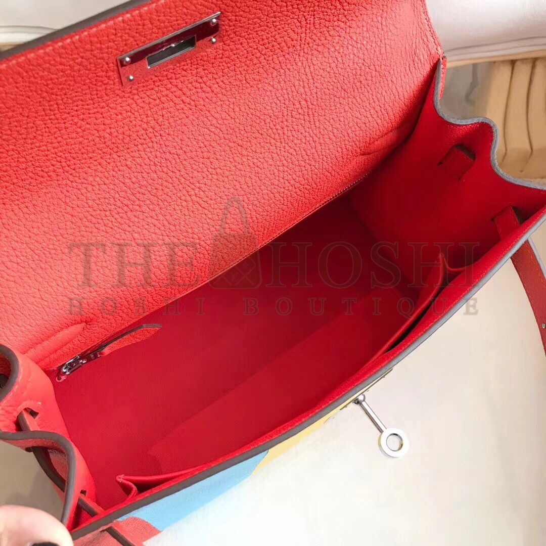 H**me5 Multicolor Blocks Kelly 28cm Piment Bag Master Quality