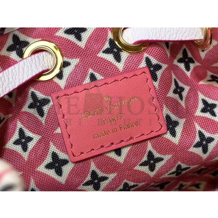 L0vis Vvtt0n LV Women Nano Noé Bucket Bag Pink Monogram Coated Canvas Master Quality