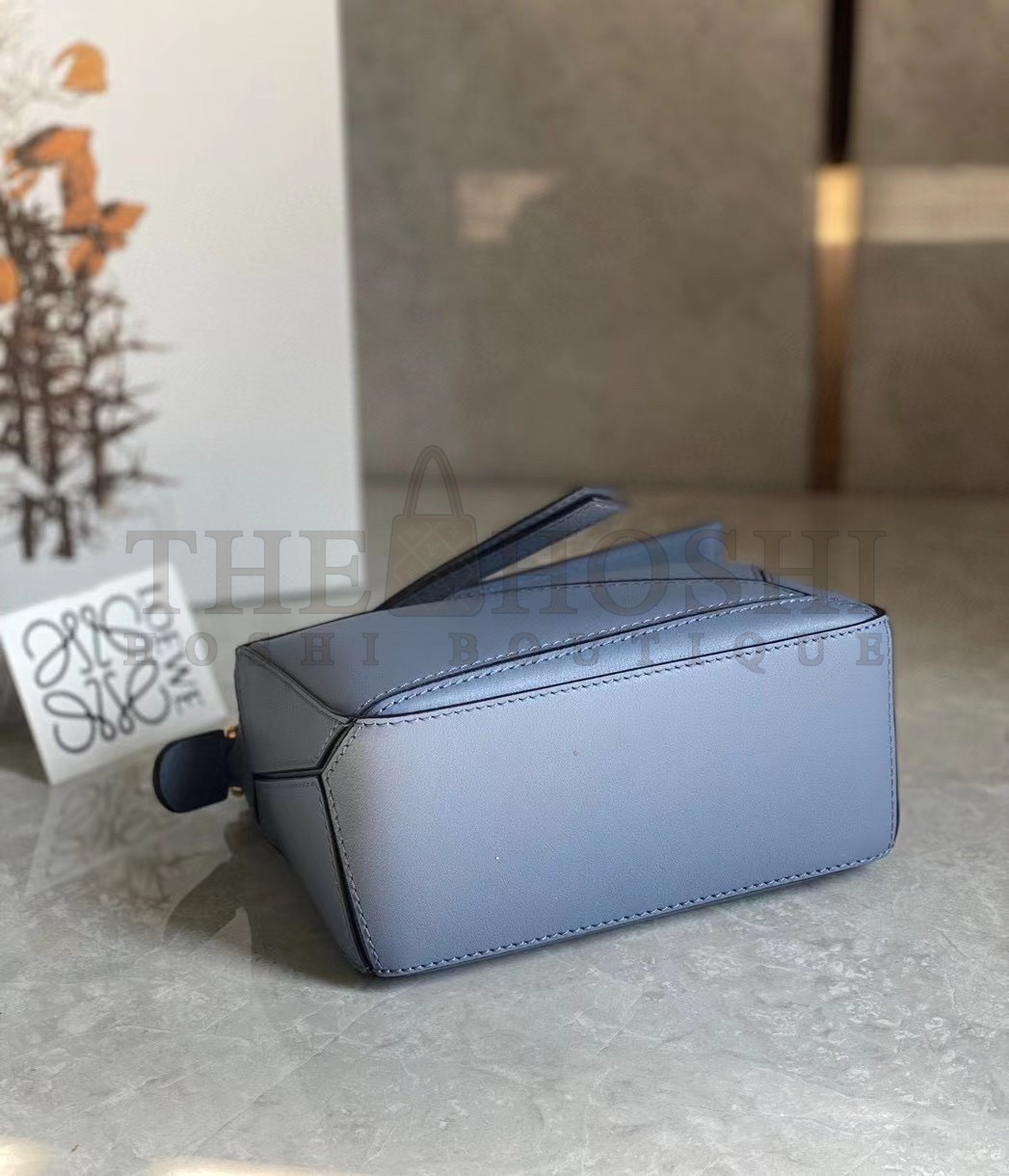 L0ew* Puzzle Mini Bag In Atlantic Blue Calfskin Leather Master Quality