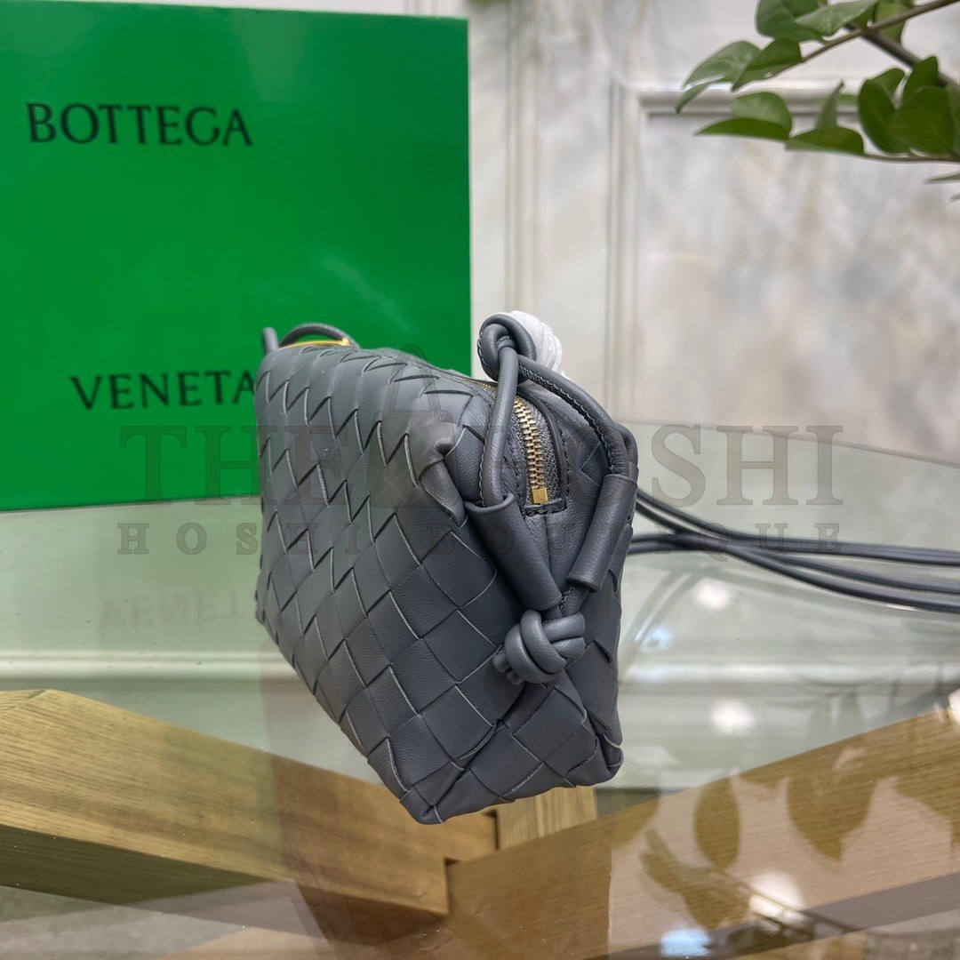 B0tt*ga Ven*ta Loop Mini Bag In Grey Intrecciato Lambskin Master Quality