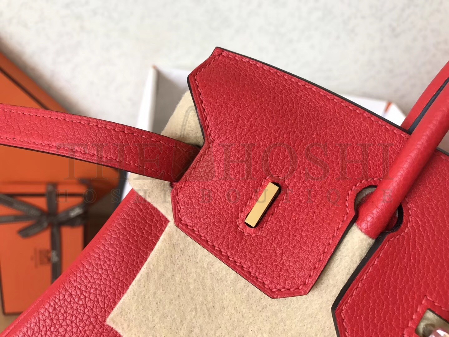 H**me5 Red Birkin 25cm Clemence Handmade Bag Master Quality
