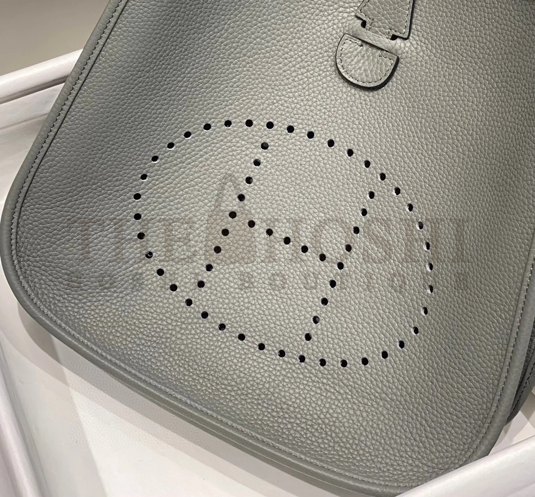 H**me5 Evelyne III 29 Bag in Gris Meyer Clemence Leather Master Quality