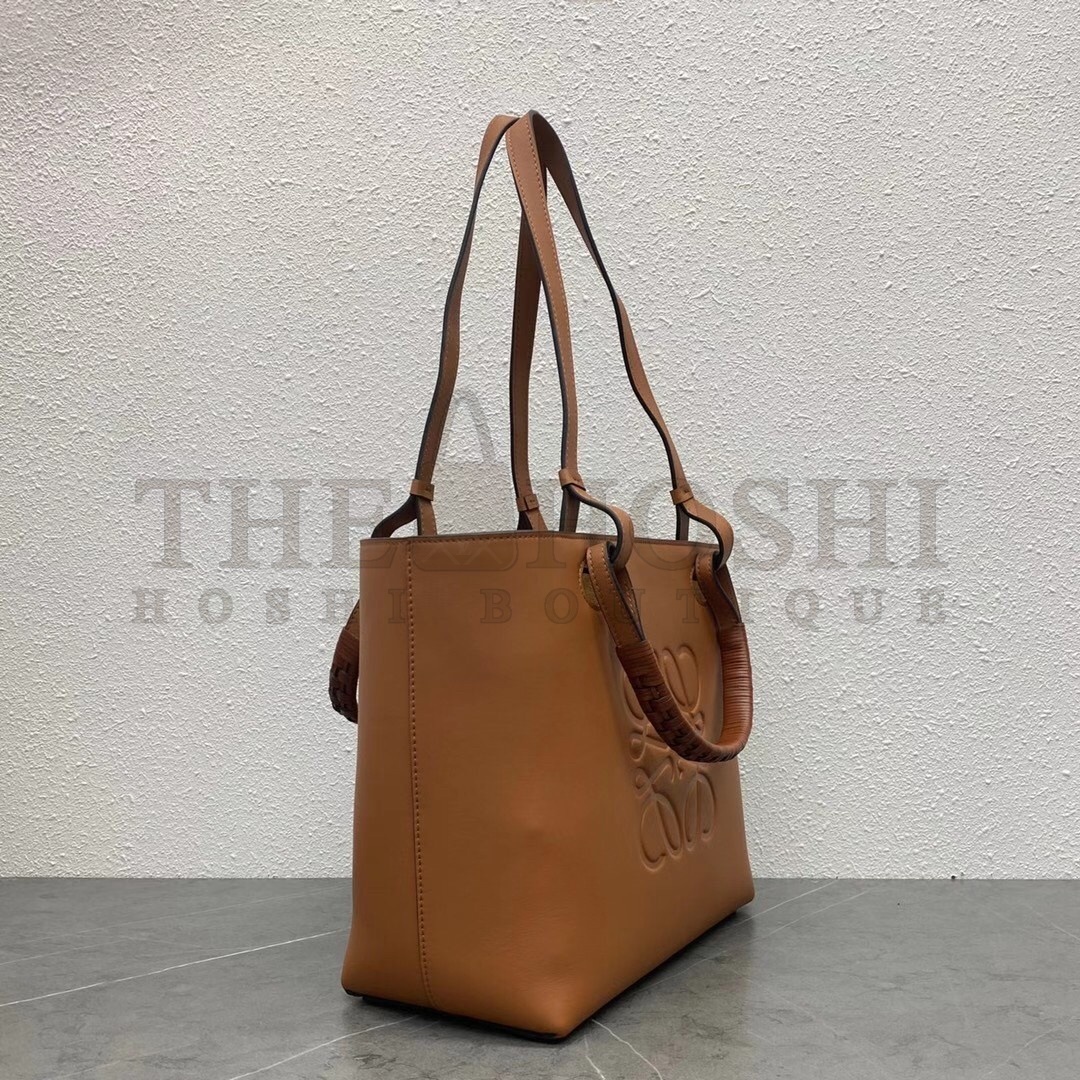 L0ew* Small Anagram Tote In Brown Classic Calfskin Master Quality