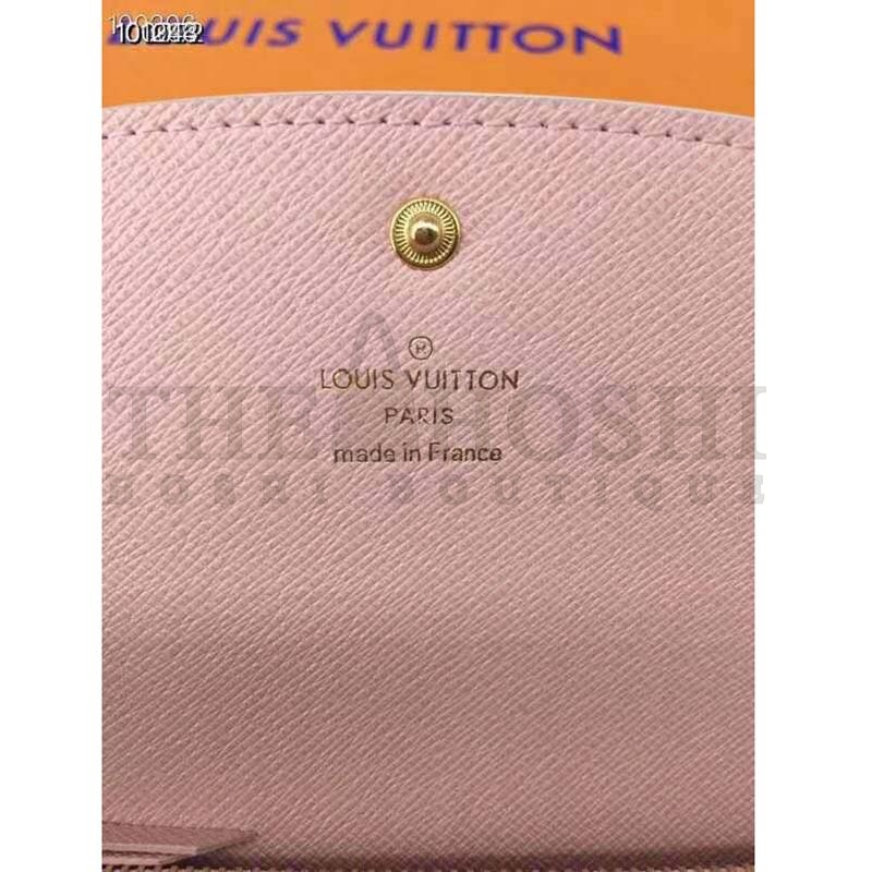 L0vis Vvtt0n LV Women Emilie Wallet Damier Azur Canvas-Pink Master Quality