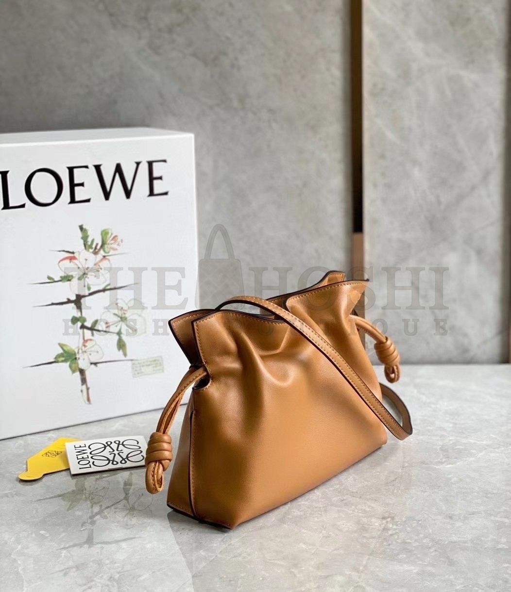 L0ew* Flamenco Mini Clutch In Brown Nappa Leather Master Quality