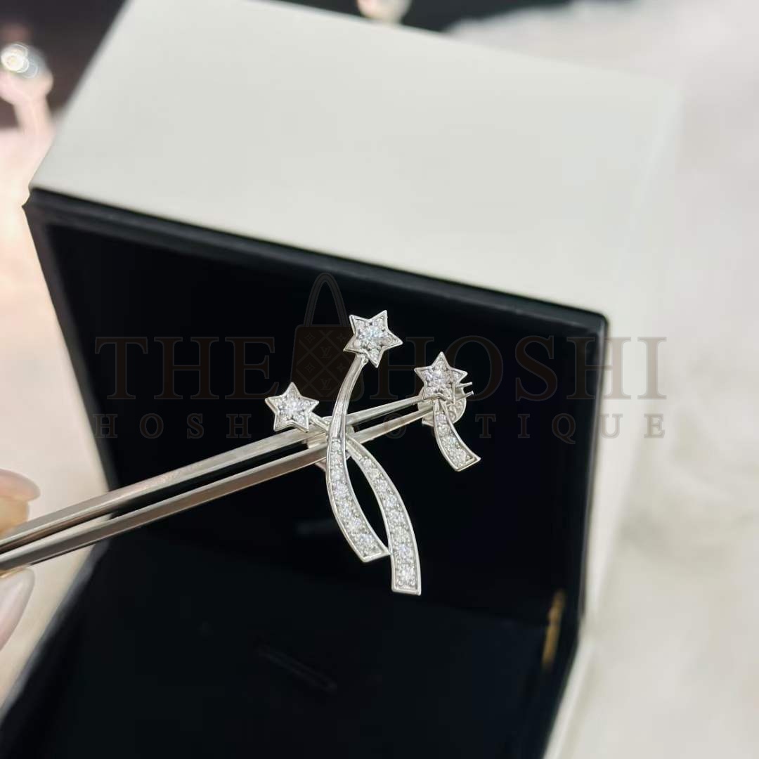 Ch**el Women CC Etoile Filante Earrings 18K White Silver D1am0nds Master Quality