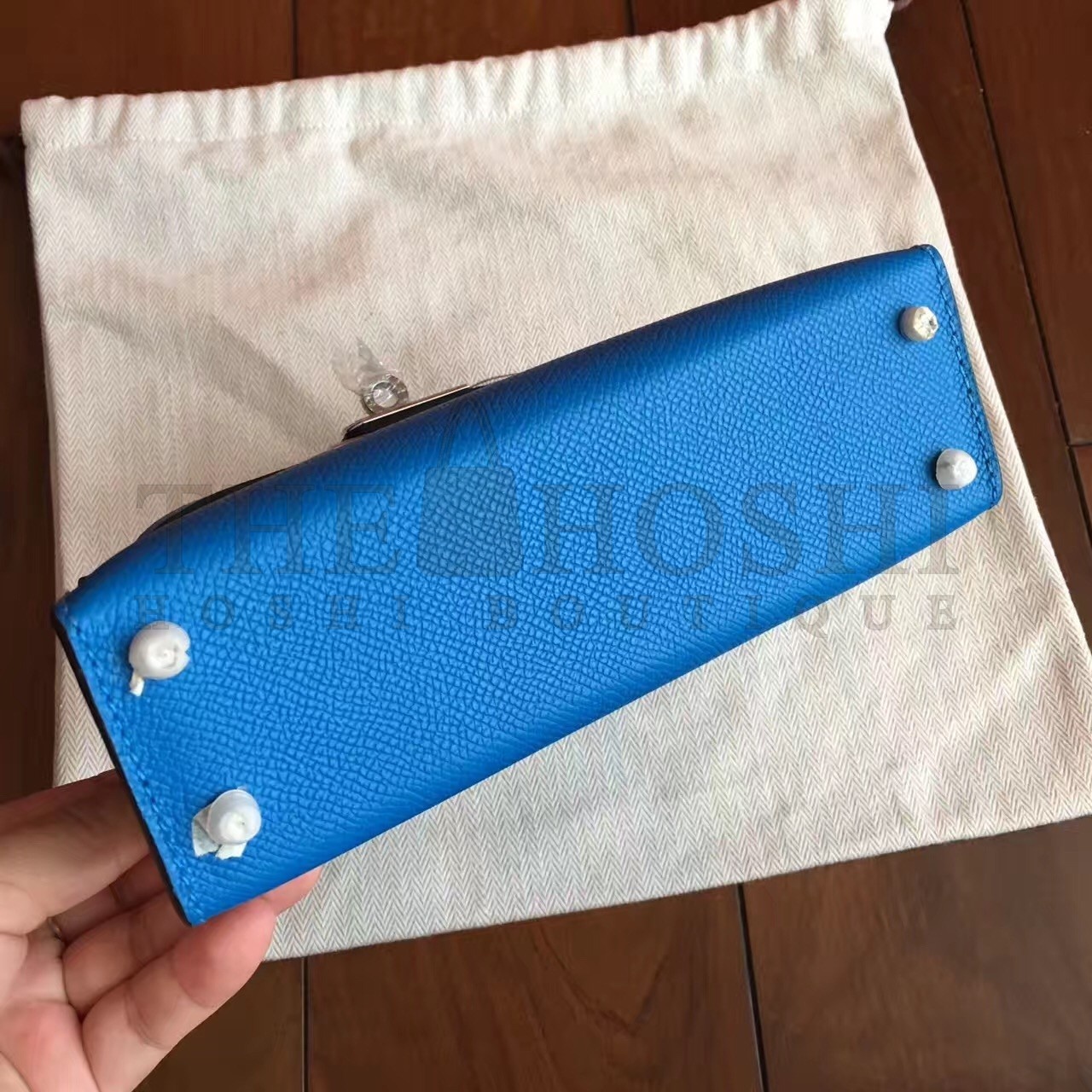 H**me5 Blue Izmir Epsom Kelly Mini II Handmade Bag Master Quality