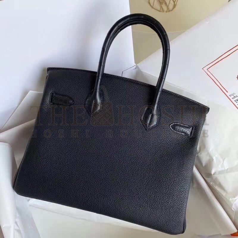 H**me5 Black Touch Birkin 30cm Bag Matte Niloticus Crocodile Skin Master Quality