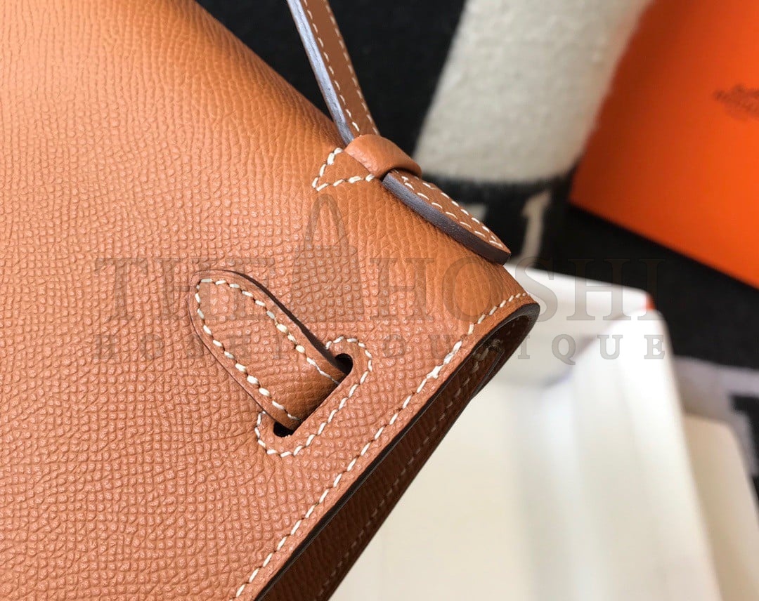 H**me5 Kelly Pochette Clutch Bag In Gold Epsom Leather Master Quality