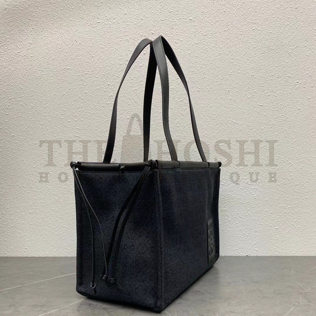 L0ew* Medium Cushion Tote In Black Anagram Jacquard Master Quality