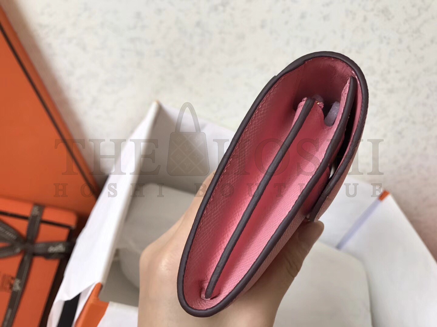 H**me5 Pink Epsom Constance Long Wallet Master Quality