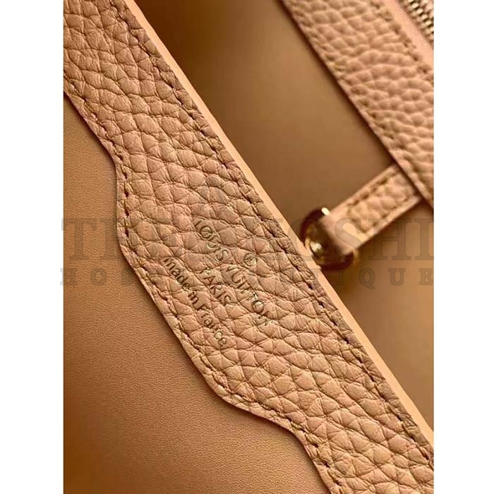 L0vis Vvtt0n LV Women Capucines MM Handbag Arizona Brown Cognac Taurillon Cowhide Leather Master Quality