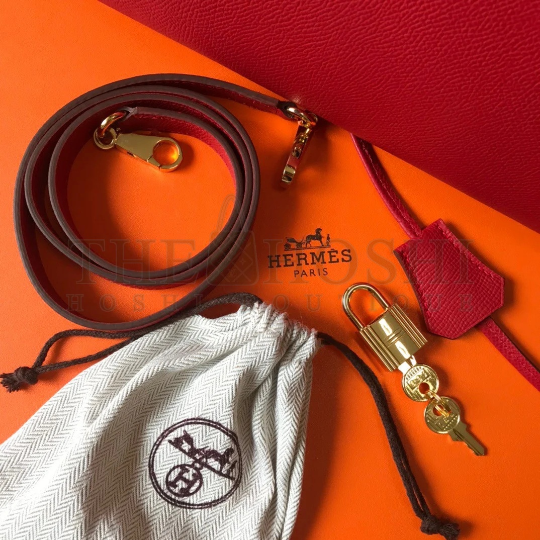 H**me5 Kelly 25cm Sellier Bag in Red Epsom Calfskin GHW Master Quality