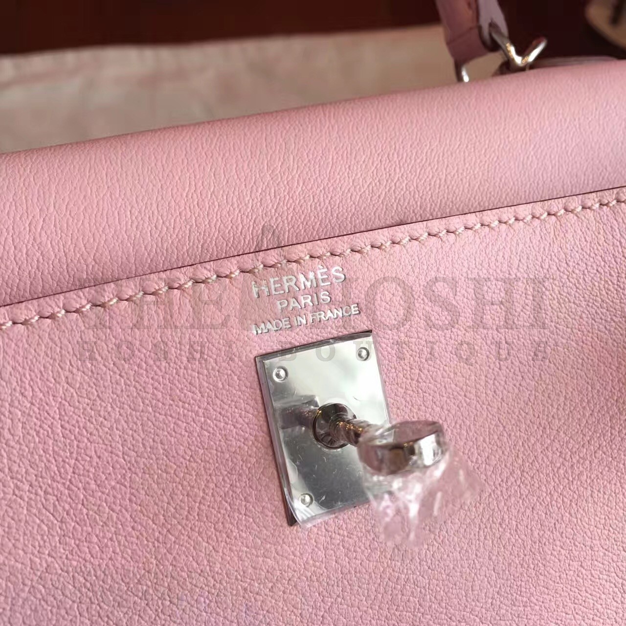 H**me5 Swift Kelly 25cm Retourne Handmade Rose Dragee Bag Master Quality