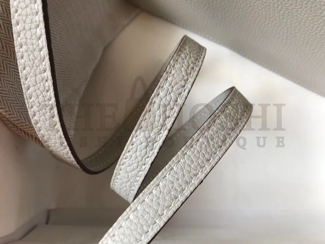 H**me5 Mini Sac Roulis 18cm Bag In Pearl Grey Evercolor Calfskin Master Quality