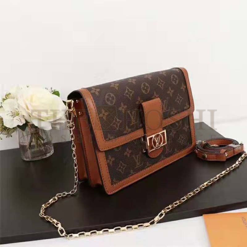 L0vis Vvtt0n LV Women Dauphine MM Handbag in Monogram Canvas-Brown Master Quality