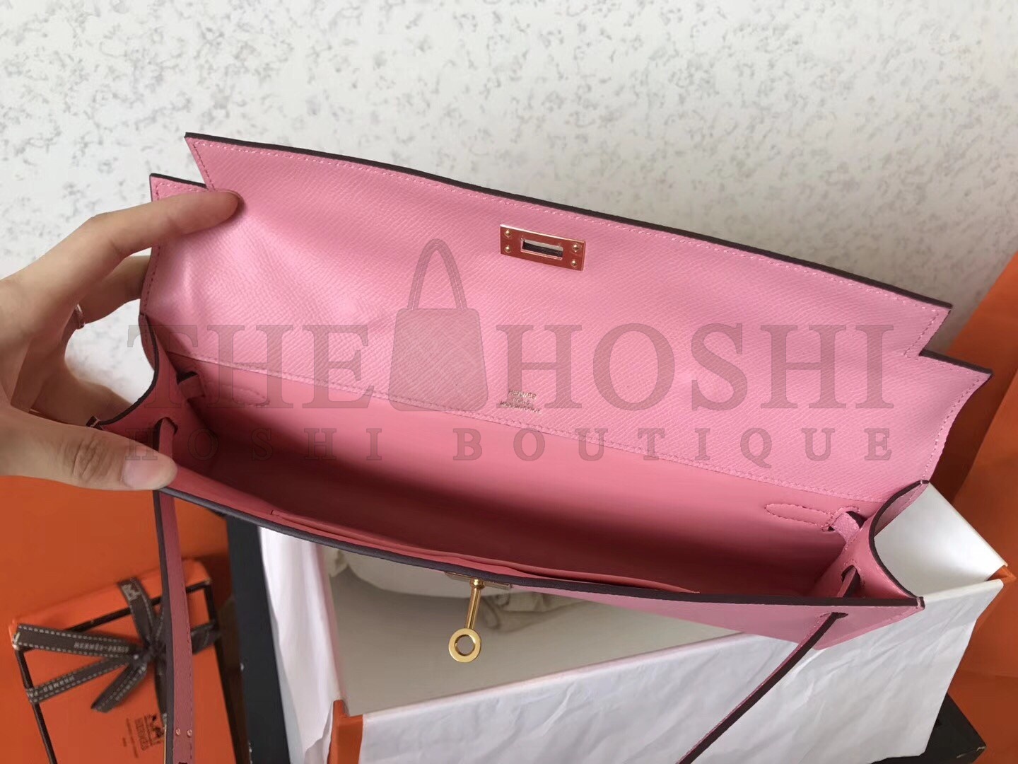 H**me5 Pink Epsom Kelly Cut Handmade Bag Master Quality