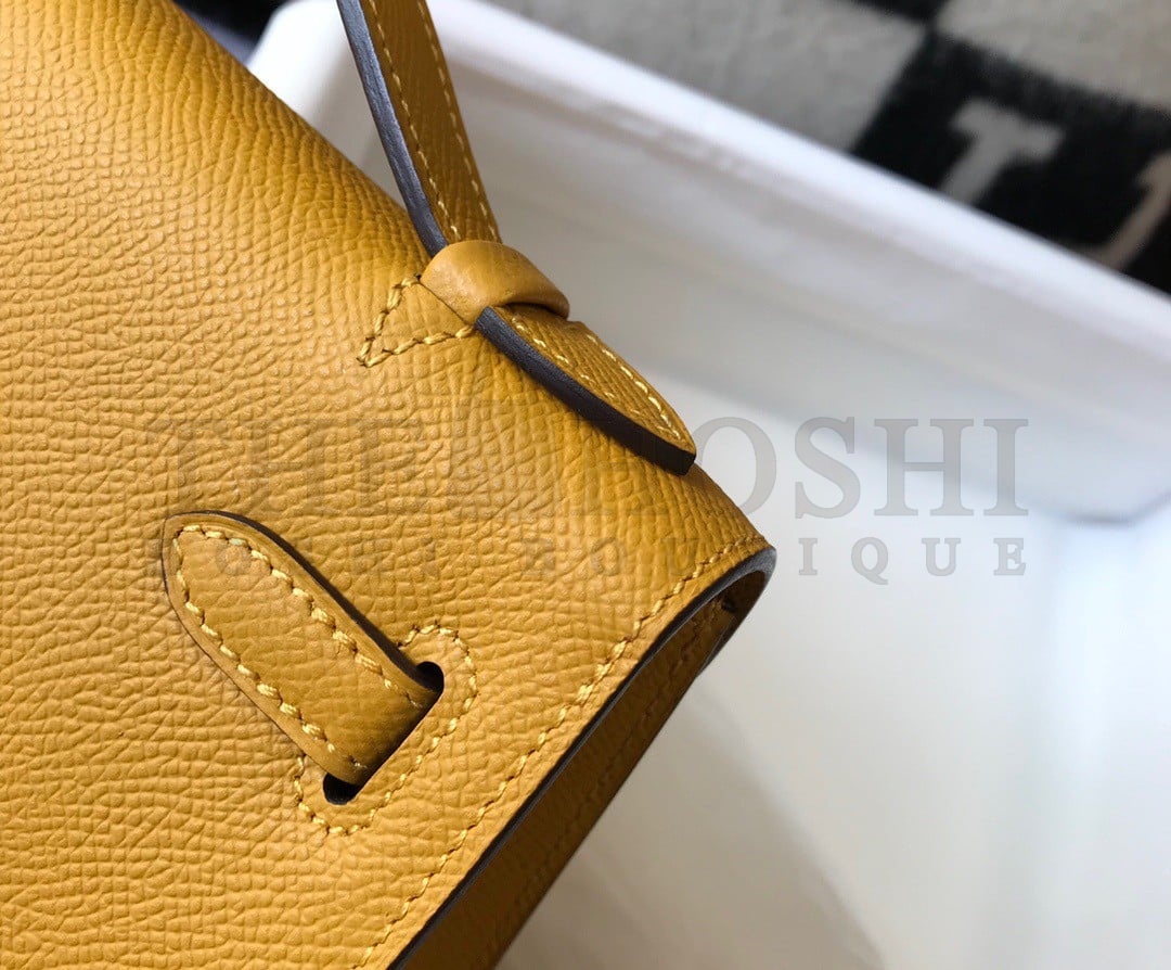 H**me5 Kelly Pochette Clutch Bag In Yellow Epsom Leather Master Quality