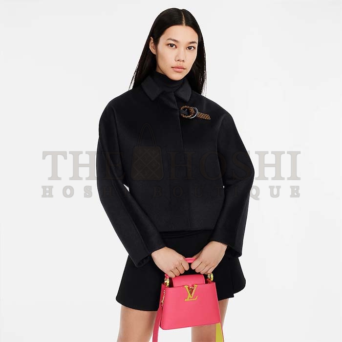 L0vis Vvtt0n LV Women Capucines Mini Handbag Dragon Fruit Pink Cedrat Taurillon Leather Master Quality