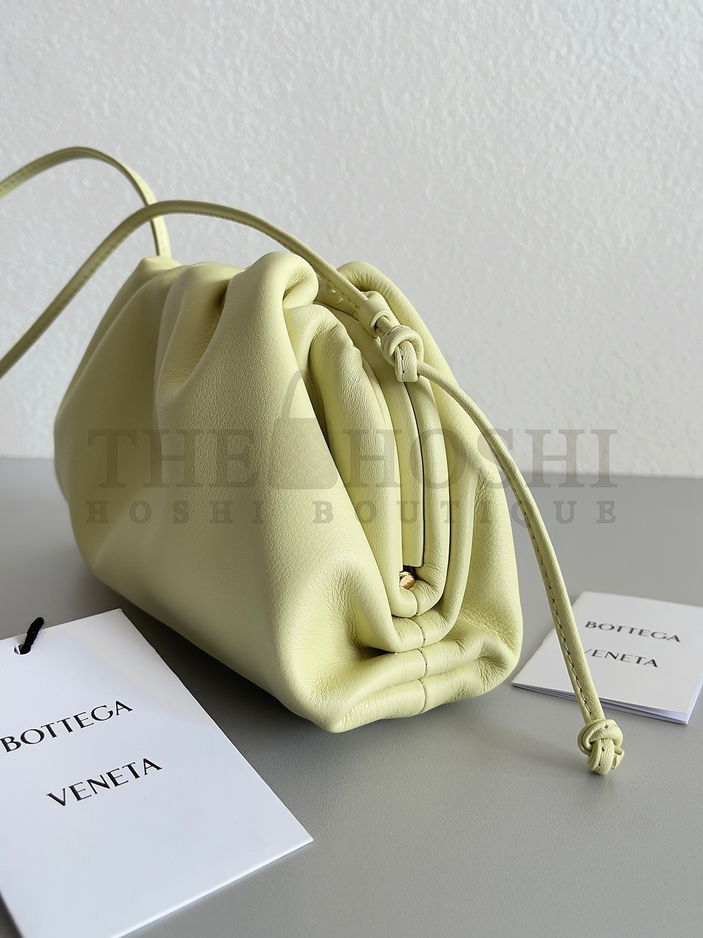 B0tt*ga Ven*ta Mini Pouch with Strap in Zest Washed Calfskin Master Quality