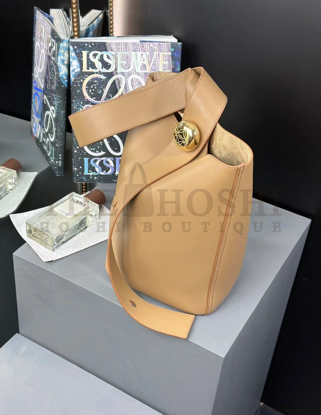 L0ew* real leather bag Natural Pebble Mini Leather Bucket Bag Master Quality