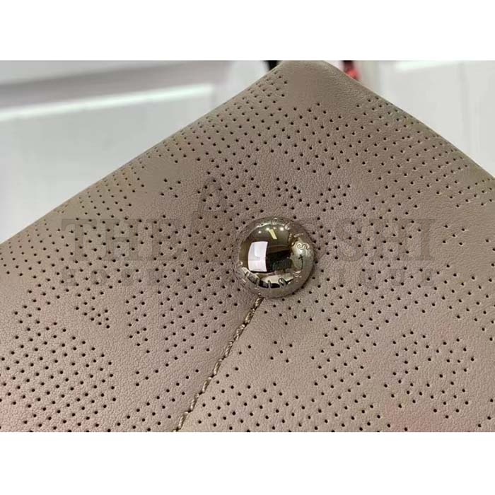 L0vis Vvtt0n LV Women Bella Bucket Bag Gray Mahina Perforated Calfskin Leather Master Quality