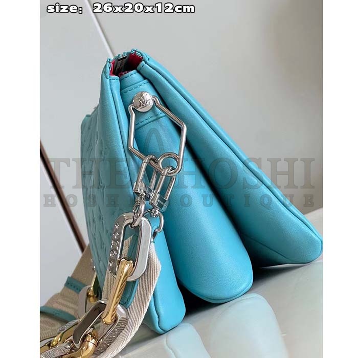 L0vis Vvtt0n LV Women Coussin PM Handbag Azure Blue Lambskin Calfskin Master Quality