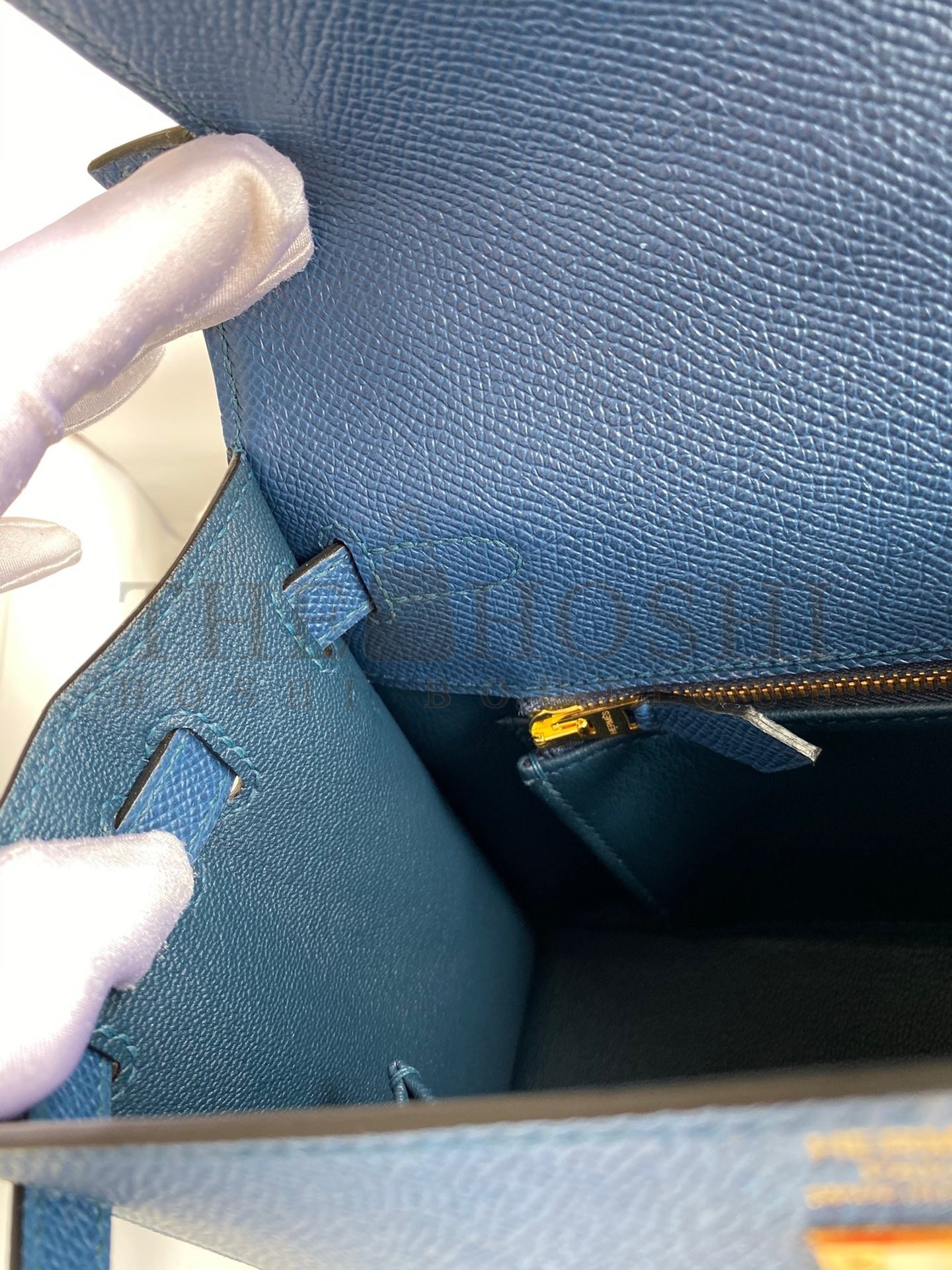 H**me5 Epsom Kelly 25cm Sellier Handmade Deep Blue Bag Master Quality