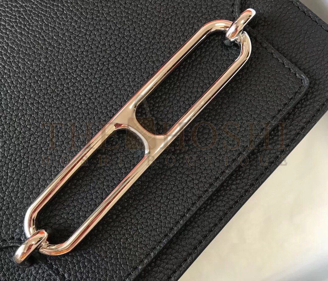 H**me5 Mini Sac Roulis 18cm Bag In Black Evercolor Calfskin Master Quality