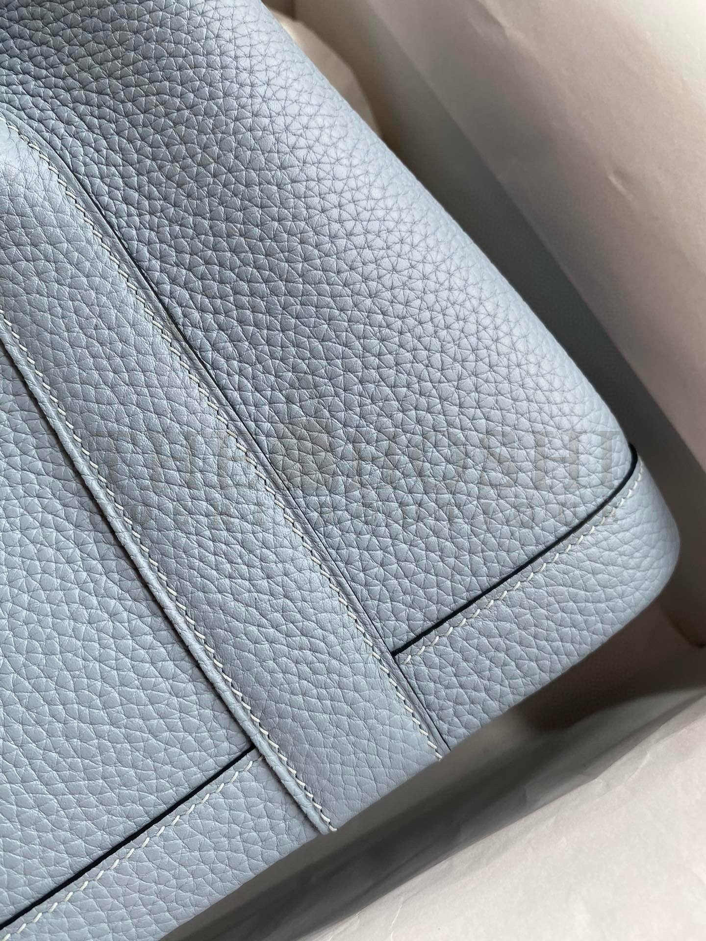 H**me5 Garden Party 30 Handmade Bag in Blue Lin Clemence Leather Master Quality