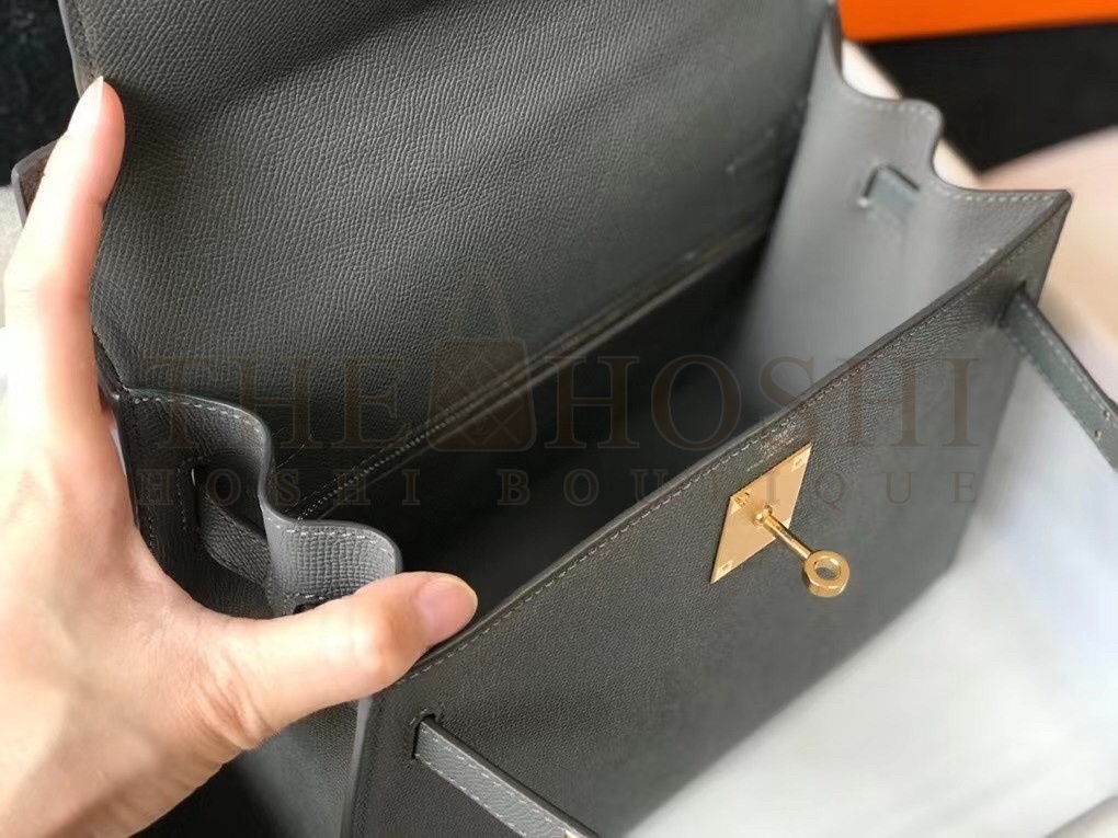 H**me5 Kelly 28cm Sellier Bag In Ardoise Epsom Leather Master Quality