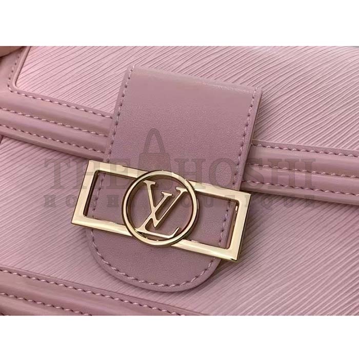 L0vis Vvtt0n LV Women Mini Dauphine Handbag Pink Epi Grained Cowhide Leather Master Quality