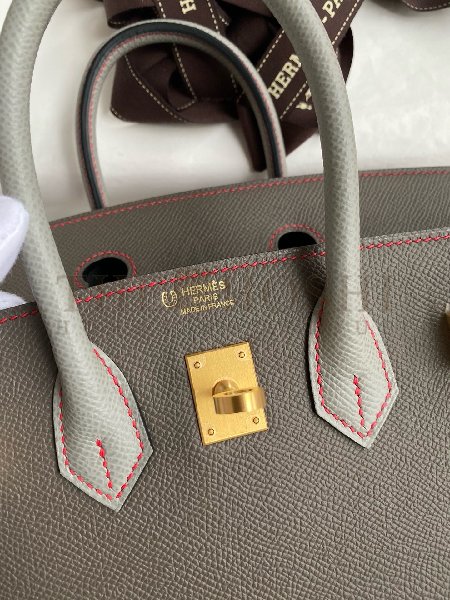 H**me5 HSS Birkin 25 Sellier Bag in Etain and Gris Mouette Epsom Calfskin Master Quality
