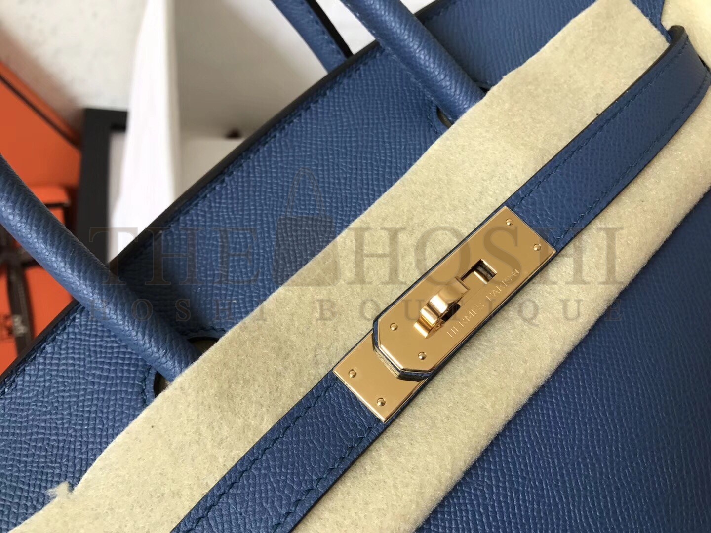 H**me5 Blue Jean Birkin 30cm Epsom Handmade Bag Master Quality