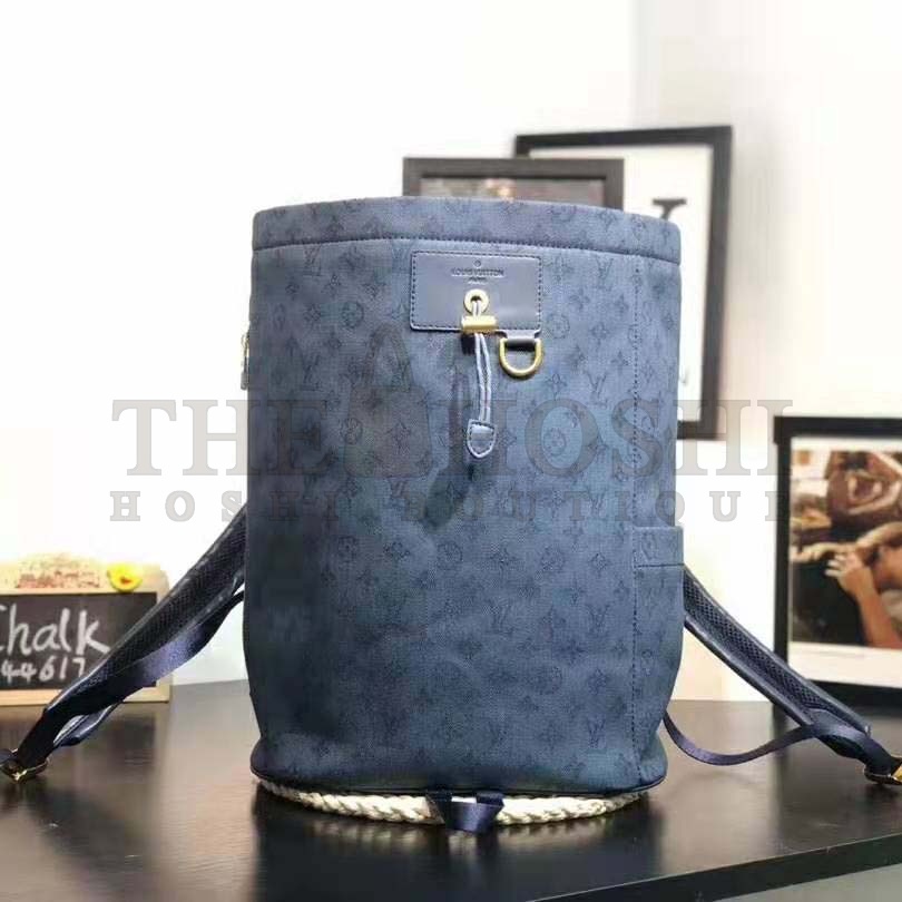 L0vis Vvtt0n LV Men Chalk Backpack in Monogram Denim-Blue Master Quality
