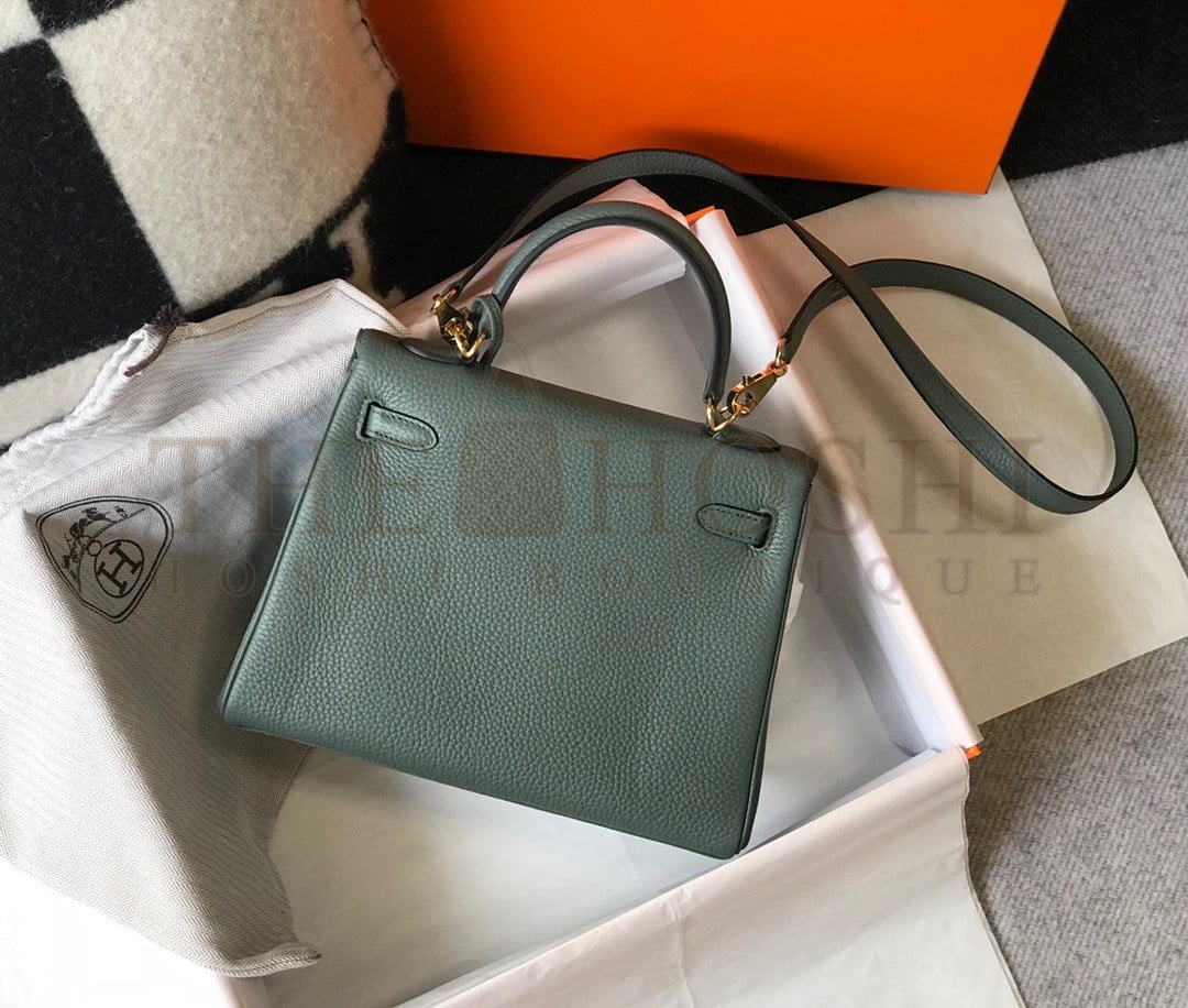 H**me5 Kelly 25cm Retourne Bag in Vert Amande Clemence Leather GHW Master Quality